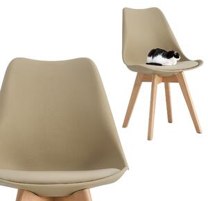Jídelní židle s polštářkem na sedáku v barvě Caffee Late – skandinávský design DSW – bukové nohy