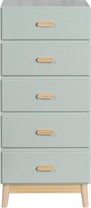 Komoda Mobili Rebecca Aloe 115x50x40 MDF borovice aqua zelená hnědá skandinávský styl k montáži