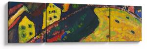 Obraz - Vasily Kandinsky, Houses at Murnau, reprodukce (170x50 cm)