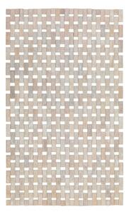 Krémově bílá koupelnová podložka z bambusu Wenko Edna, 80 x 50 cm