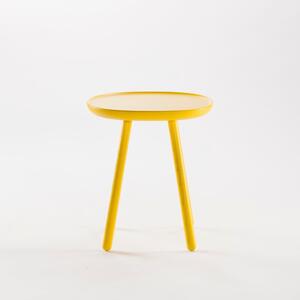 Žlutý odkládací stolek z masivu EMKO Naïve, ø 45 cm