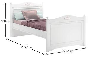 Rustikální bílá postel 120x200cm Ballerina - bílá