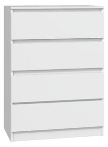 Topeshop M4 BIEL, Bílá, 4 zásuvka/zásuvek, Dřevotřískové desky, Jednobarevný, Moderní, Dřevotřískové desky