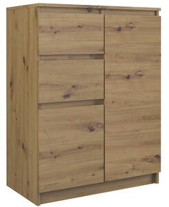 Topeshop 2D2S ARTISAN, Dub, 2 zásuvka/zásuvek, Dřevotřískové desky, Jednobarevný, Moderní, Dřevotřískové desky