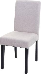 Jídelní židle Littau, kuchyňská židle Židle, látka/textil krémovo-béžová, tmavé nohy