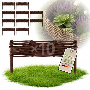 Floranica 10 kusů Vrbový plot 10 cm x 40 cm – Zahradní plot z vrbového proutí Palisáda Přírodní oplocení Ohraničení záhonu
