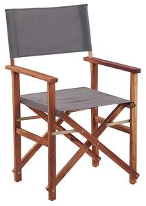 Sada 2 židlí z akátového tmavého dřeva šedá CINE