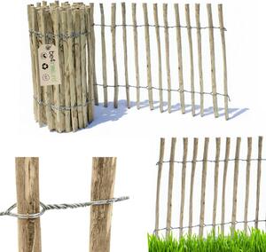 Lískový plot dřevěný přírodní oplocení 1 m x 70 cm, rozestup 8-10 cm, plůtek do zahrady, dekorativní plot, plot na zeleninovou zahrádku, květinový záhon