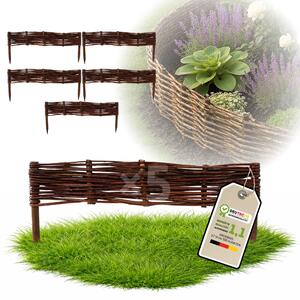 Floranica 5 kusů Vrbový plot 10 cm x 60 cm – Zahradní plot z vrbového proutí Palisáda Přírodní oplocení Ohraničení záhonu