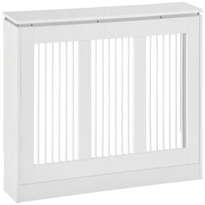 HOMCOM Bílý Kryt Radiátoru 90x18x84 cm MDF Moderní Design Vertikální Regál na Radiátor do Obývacího Pokoje a Ložnice | Aosom