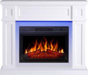 ArtiFlame Elektrický krb LINZ AF23S Elektrický stojící krb s topením 18W realistický efekt plamene LED osvětlení v 16 barvách dálkové ovládání bílý