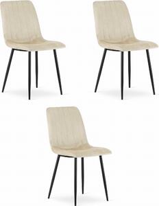 Židle LAVA - chladný béžový samet x 3