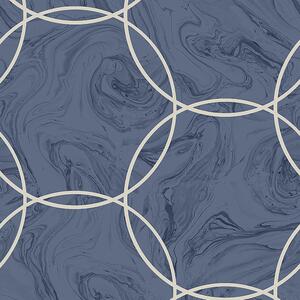 Geometrická vliesová tapeta modrý mramor 105757, Formation, Graham & Brown