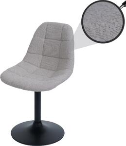 Jídelní židle HWC-A60, kuchyňská otočná židle, ocel Tkanina /textil bouclé (450g/m²) taupe