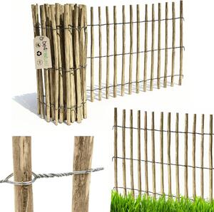 Lískový plot dřevěný přírodní oplocení 1 m x 90 cm, rozestup 8-10 cm, plůtek do zahrady, dekorativní plot, plot na zeleninovou zahrádku, květinový záhon