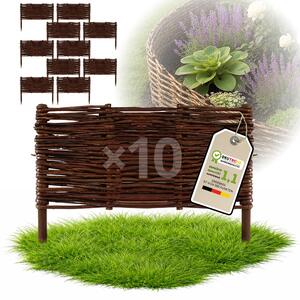 Floranica 10 kusů Vrbový plot 30 cm x 40 cm – Zahradní plot z vrbového proutí Palisáda Přírodní oplocení Ohraničení záhonu