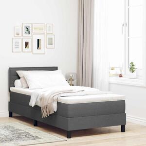 Postel s boxspringem s čelo Tmavě šedá 80 x 200 cm textil 3338567