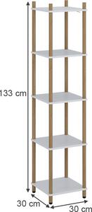 Rohová police Vicco Bivio Bílá/borovice 30 x 133 cm 5 polic, Model 57478