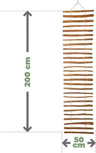 BOGATECO Mřížka z lískových ořechů pro popínavé rostliny | 50 x 200 cm | Dřevěná opora pro popínavé rostliny ideální pro zahradu | Hnědá barva