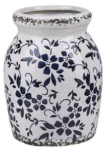 Květinová váza keramická 18 cm bílo modrá AMIDA
