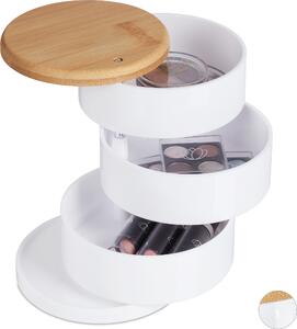 Organizér na kosmetiku Písluenství pro make-up 3 pihrádky s moností otáení bambusu