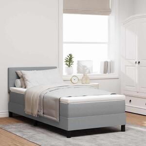 Postel s boxspringem s čelo Světle šedá 80 x 200 cm textil 3338643