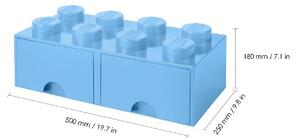 Lego® Světle modrý úložný box LEGO® Storage 25 x 50 cm