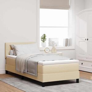 Postel s boxspringem s čelo Krémová 80 x 200 cm textil 3338648