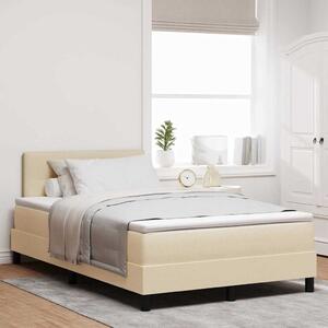 Postel s boxspringem s čelo Krémová 120 x 190 cm textil 3338676