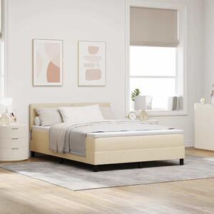Postel s boxspringem s čelo Krémová 140 x 190 cm textil 3338690