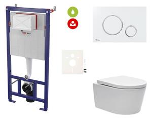 Cenově zvýhodněný závěsný WC set SAT do lehkých stěn / předstěnová montáž+ WC SAT Brevis SIKOSSBR70KECO
