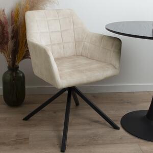 Sametová jídelní židle Milton & Oldbrook otočná Malmo Luxe bílá