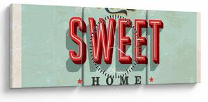 Obraz - Home sweet home (s hodinami) (90x30 cm)