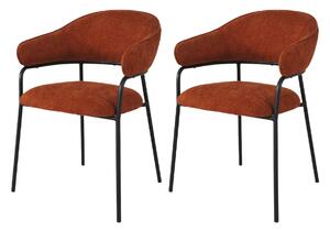 Rebecca Mobili Židle Dombeya 82,5x57x56,5 Polyesterová tkanina Ocel Oranžová Černá Moderní SET 2 kusů