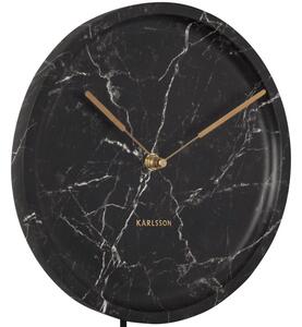 Time for home Černé mramorové nástěnné hodiny Chronos 25 cm s kyvadlem