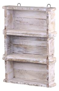 Bílá antik dřevěná retro nástěnná polička Grimaud Brick - 31*8*42cm