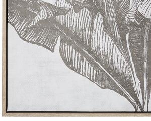 Nástěnná malba s motivem palmy 83 x 83 cm hnědá CARINI