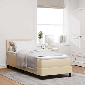 Postel s boxspringem s čelo Krémová 80 x 200 cm textil 3338725