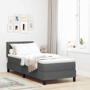 Postel s boxspringem s čelo Tmavě šedá 80 x 200 cm textil 3338721