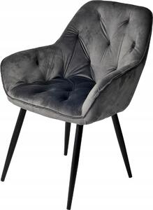 Ekspand | Křeslo KING - Velur - Tmavě šedá - Moderní design - Vysoký komfort - Čalouněné