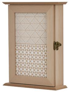 HOMCOM Vintage styl 6-háková skříňka na klíče na zeď, dřevěná skříňka na klíče 20x6,5x26,5 cm, přírodní dřevo | Aosom