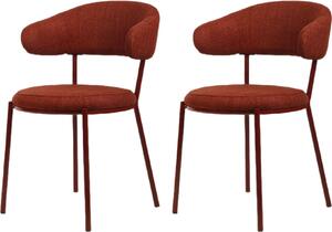 Židle Rebecca Mobili Rebecca Mobili Talong 80,5x47,5x57,5 polyesterová tkanina ocelová červená moderní SET 2 ks