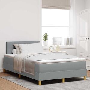 Postel s boxspringem s čelo Světle šedá 120 x 190 cm textil 3338902