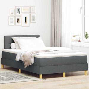 Postel s boxspringem s polštářem Tmavě šedá 120 x 190 cm textil 3338903