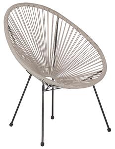 Sada 2 židlí z umělého ratanu ø 70 cm světle šedá ACAPULCO II