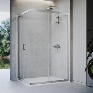 SONNI 120 x 120 x 185 cm stříbrná Sprchový kout, posuvné dveře s horní a spodní lištou, sklo 5 mm, rám dveří s rozsahem nastavení 20 mm