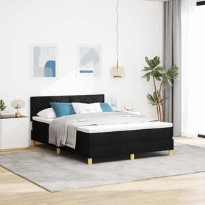 Postel s boxspringem s polštářem Černá 140 x 190 cm textil 3338995