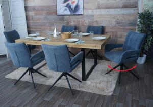 Sada 6 jídelních židlí HWC-O78, kuchyňská židle, otočná, látka/textil šenil (310g/m²) Oeko-Tex šedomodrá