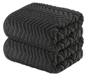 LIVARNO home Froté ručník, 50 x 100 cm, 2 kusy (černá) (100352606003)