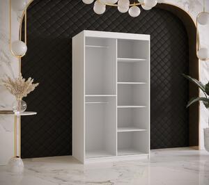 Šatní skříň Abi Riflo Slim Jodelka 1 Barva korpusu: Bílá, Rozměry: 100 cm, Dveře: Černá - bez zrcadla